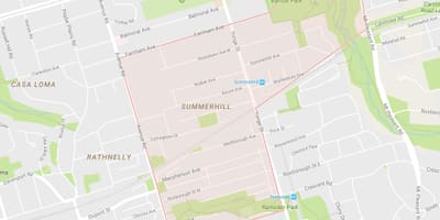 Karta Саммерхилл području Toronto