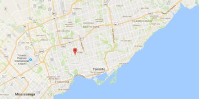 Karta Сильверторн području Toronto