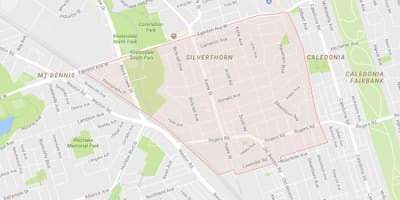 Karta Сильверторн području Toronto