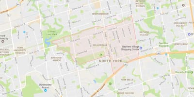 Karta Уиллоудейл području Toronto