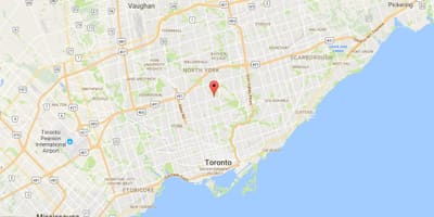 Karta Уонлесс području Toronto