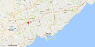 Karta Хамбер visine – Уэстмаунт području Toronto