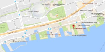 Karta Харборфронт području Toronto