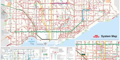 Karta autobusnih linija TTC 
