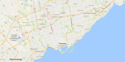 Karta Bathurst Manor području Toronto