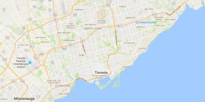 Karta Bayview-Woods – Стилс području Toronto