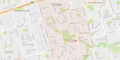 Karta Bendale području Toronto