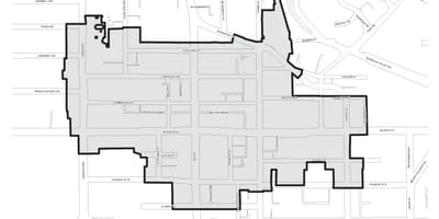Karta Bloor-Йорквилл granice Toronto 