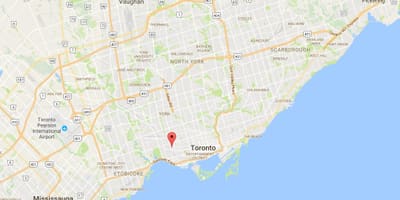 Karta Броктоне području Toronto