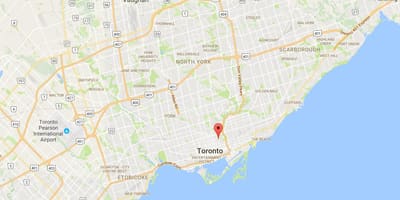 Karta Cabbagetown području Toronto