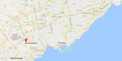 Karta Park centennial području Toronto