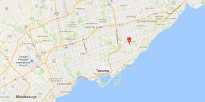 Karta Clairlea području Toronto