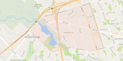 Karta Clairville području Toronto