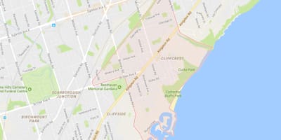 Karta Cliffcrest području Toronto