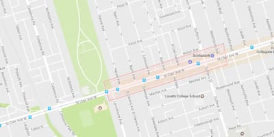 Karta Corso Италиа području Toronto