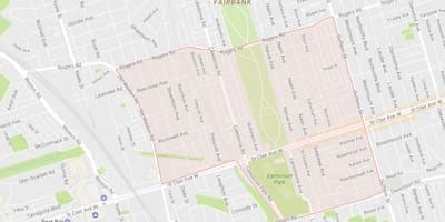 Karta Earlscourt području Toronto