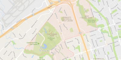 Karta Eringate području Toronto