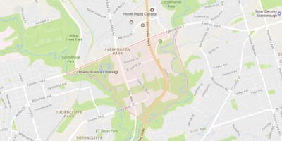 Karta Flemingdon Park u području Toronto