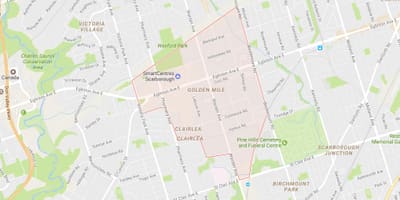 Karta Golden Mile području Toronto