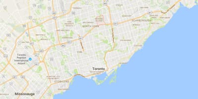 Karta Бэйвью području Toronto