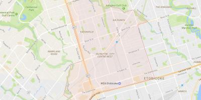Karta Islington Zapadnom četvrti u Torontu