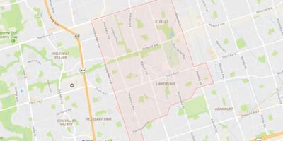 Karta je L ' Amoreaux području Toronto