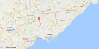 Karta visine Lawrence području Toronto