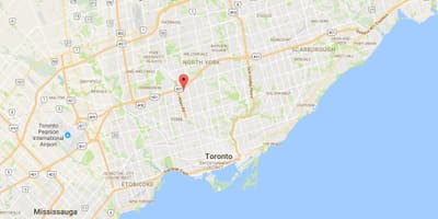Karta Lawrence Manor području Toronto