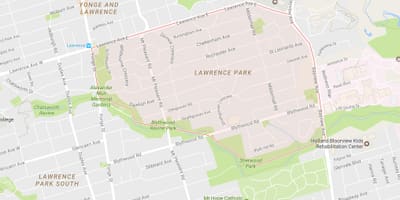 Karta Lawrence-Park području Toronto