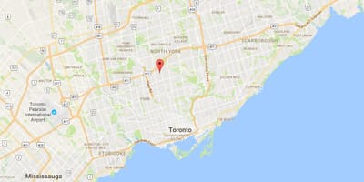 Karta Ledbury području Toronto