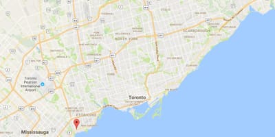 Karta Long Branch području Toronto