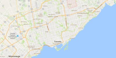 Karta Millikan području Toronto