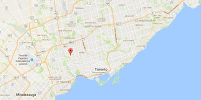Karta Gora Dennis području Toronto