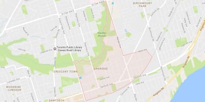 Kartu Oakridge području Toronto