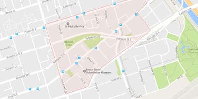 Karta grada корктаун području Toronto