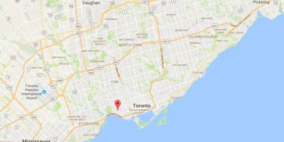 Karta Parkdale području Toronto