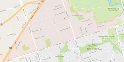 Karta područja naselja području Toronto