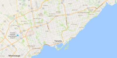 Karta lokacija području Toronto