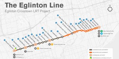 Karta za metro Toronto projekta Эглинтон linije 