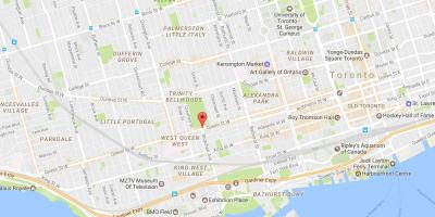 Karta Queen Street West Toronto područje