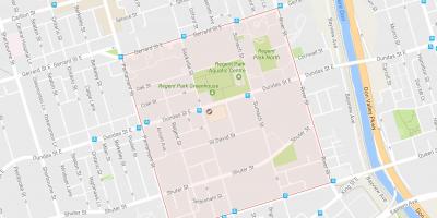 Karta Regents Park području Toronto