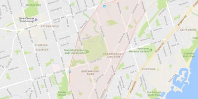 Karta Scarborough Spoj području Toronto