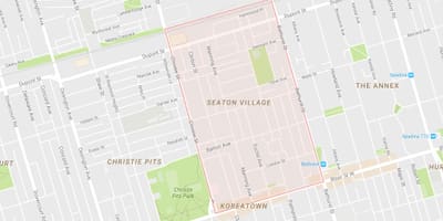 Karta Seaton ' selo području Toronto