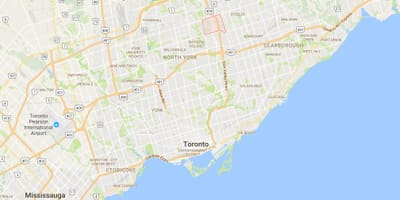 Karta Хиллкрест području Toronto