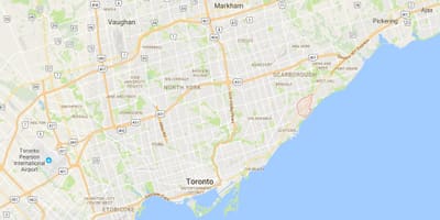 Karta Scarborough području Toronto