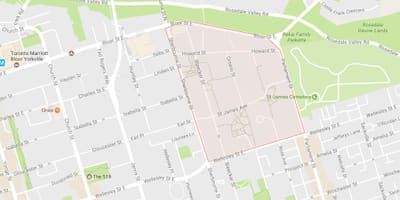 Kartu St. James području grada Toronto