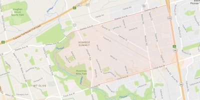 Karta Хамбер summita području Toronto