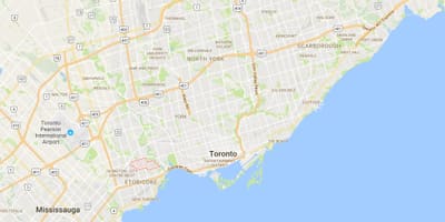 Karta Sunnylea području Toronto