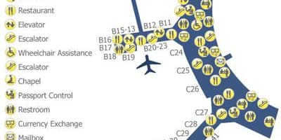 Karta astete zračna luka terminal 3