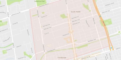 Karta Bryar-Hill–četvrti Belgravia, Toronto